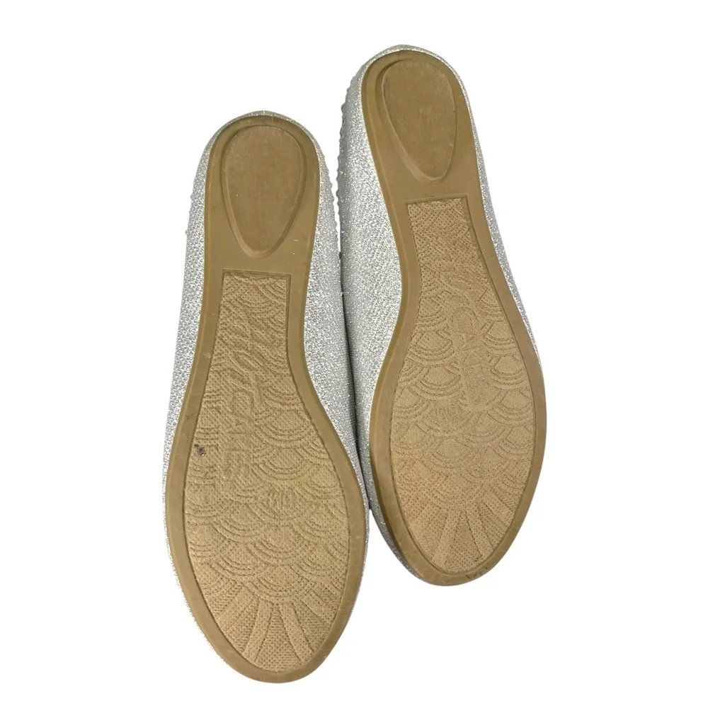 Hotcakes 6M Silver Ballet Flats Rhinestone Glitter‎ Sparkle Glam Princesscore